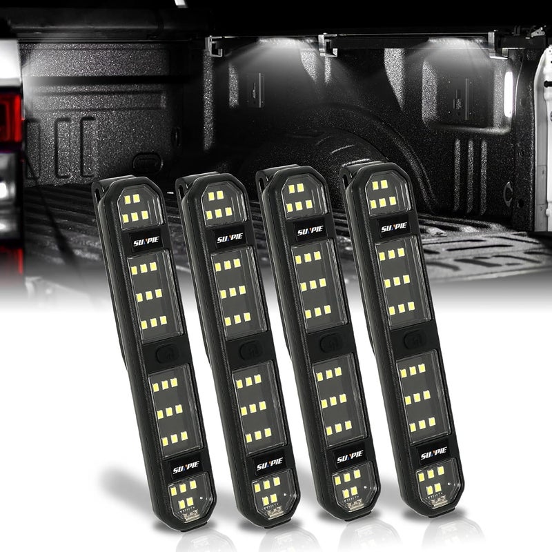 SUNPIE Interior LED Dome Lights with Magnetic for Car, Rear Trunk LED Roll Bar Lights Compatible with Jeep Wrangler, Truck, Tractor, ATV, UTV, SXS; Rechargeable Interior Lighting for Cars 4 Packs - Image 1